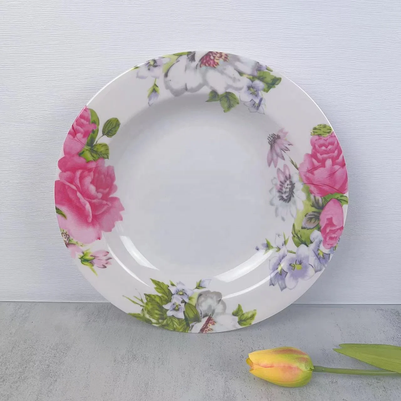 Unbreakable Food grade bulk melamine soup  deep plate 10 inch bulk