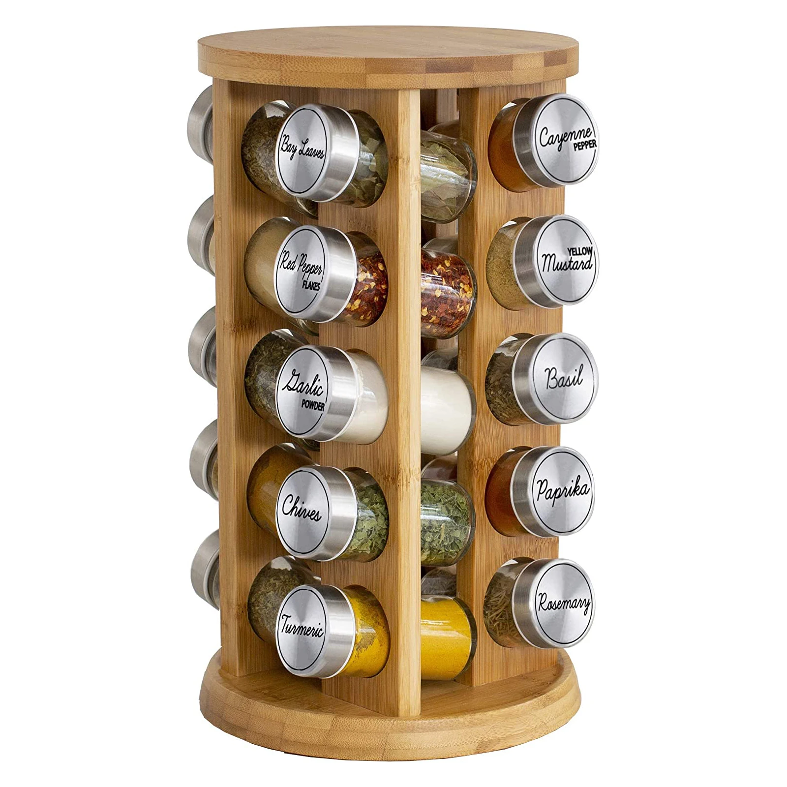 Direct sales good price under cabinet pull down bamboo spice rack organizer for countertop