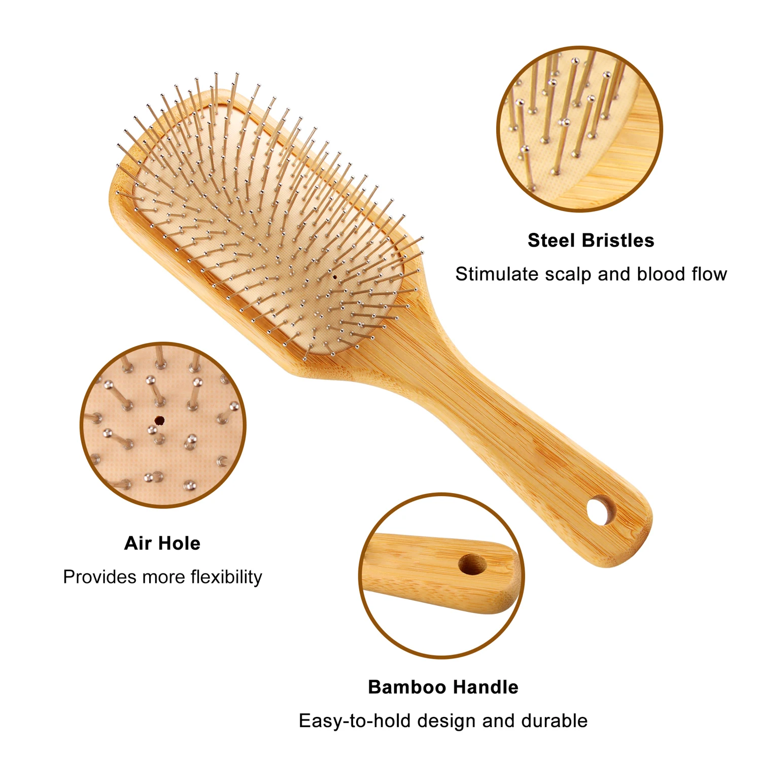 
Popular Stainless Steel Comb wooden bamboo hair brush Brush Grooming Scissors Gift Set 