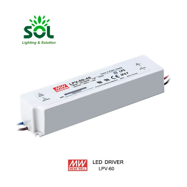 Meanwell LPV-60-12 60W 12V IP67 светодиодный трансформатор источник питания для офисного
