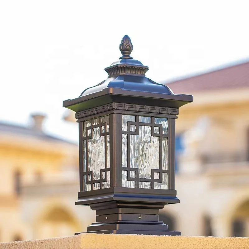 Die-casting aluminum IP65 waterproof landscape LED decorative garden porch front door backyard villa column post pillar lamp