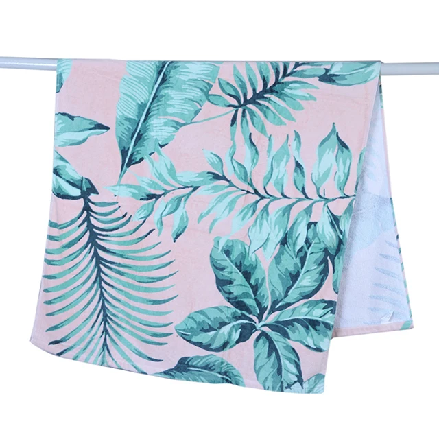 Thickened extra large terry Class A cartoon Banana leaf 160*80cm 300GSM beach ice towel with pockets