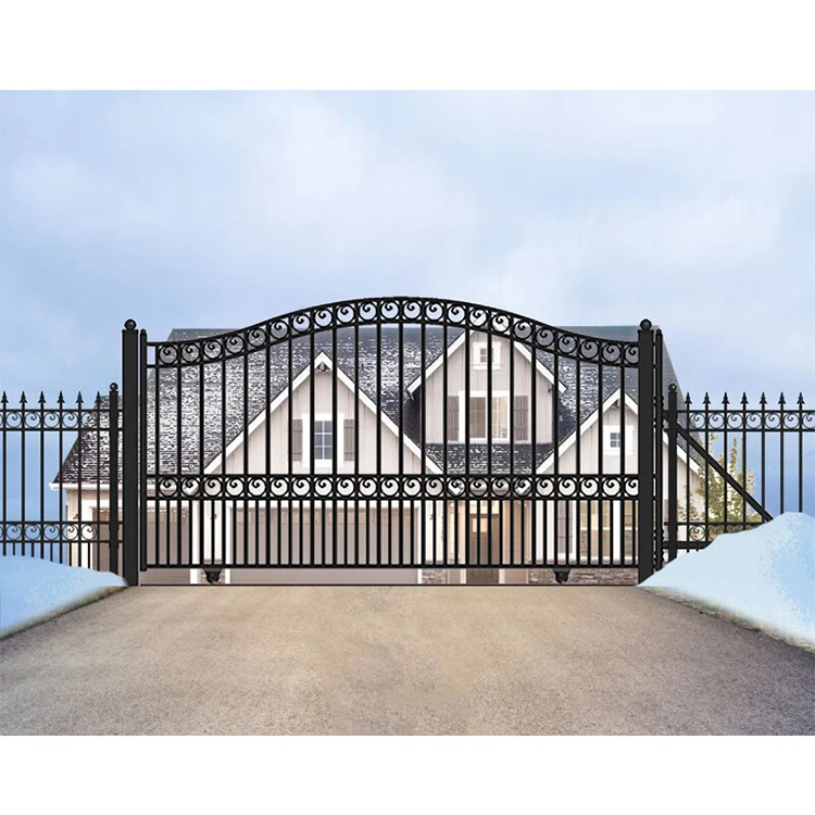 House villa latest arch steel main gates door designs photos catalogue modern beautiful iron pipe grill gate design