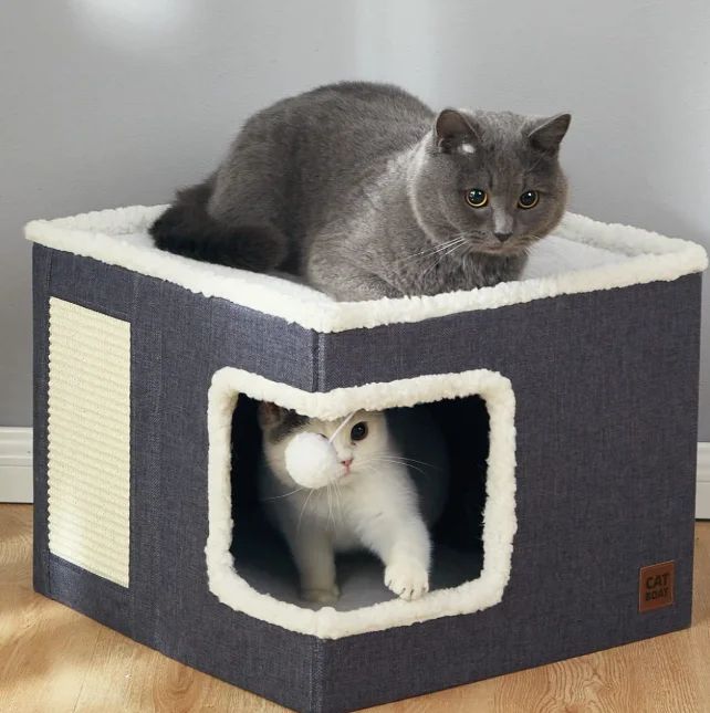 Pet cave products for pets sleep cozy house Double foldable kennels cats tent accessories niche chat Soft Pet bed
