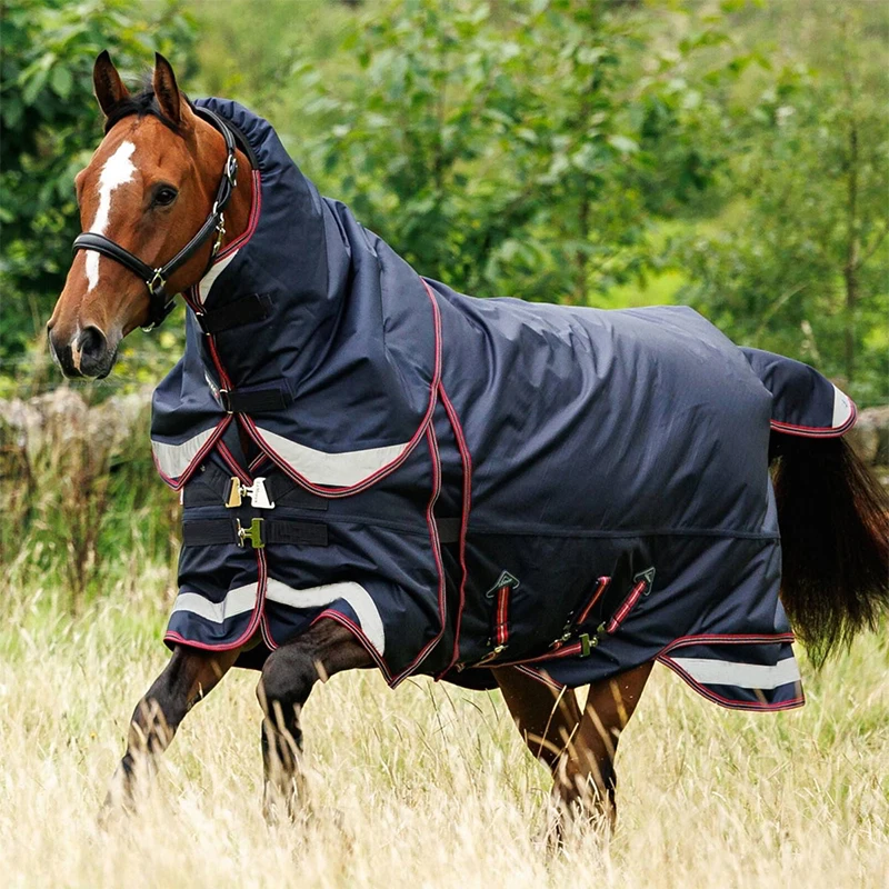 Customized Dry Ripstop 600 Denier Oxford Equine Waterproof Blanket Equestrian Horse Rugs Full Neck Standard Fly Sheet