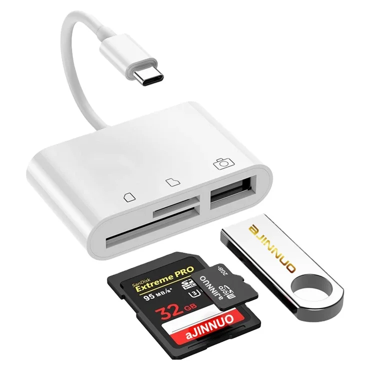 Suitable for Android for Apple mobile phone sd/tf two-in-one card reader Type-C memory card OTG multi-function adapter