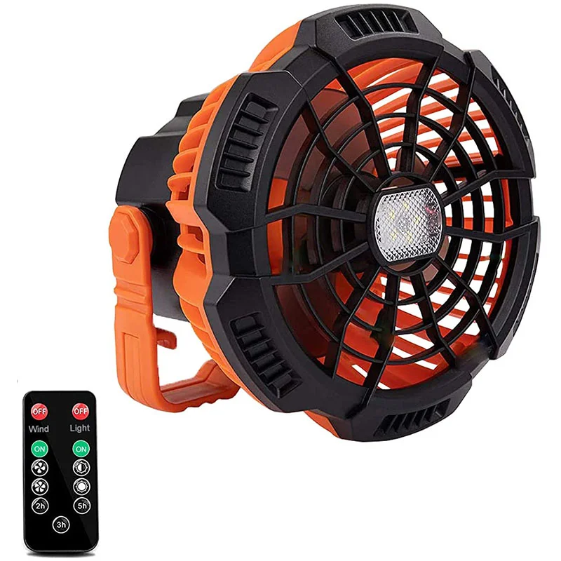 SRL Camping Fan with LED Lamp Portable Cooling Tent Fan 5200mAh Adjustable Quiet USB Rechargeable Lightweight Camping light fan