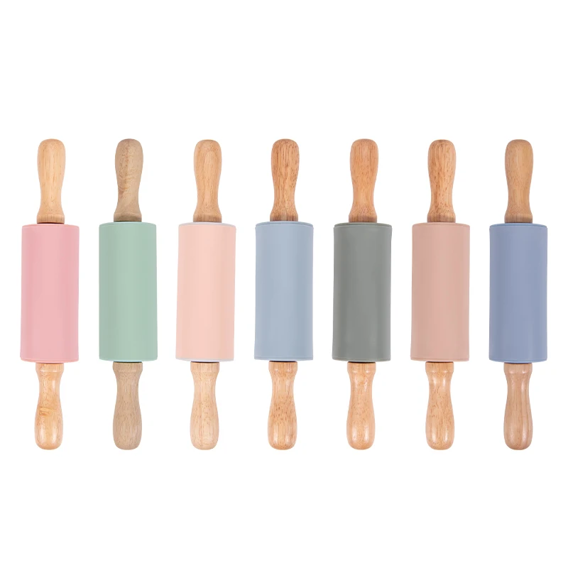 Wholesale Rolling Pins Pastry Boards Nonstick Mini Christmas Dough Wooden Silicone Roll Pins