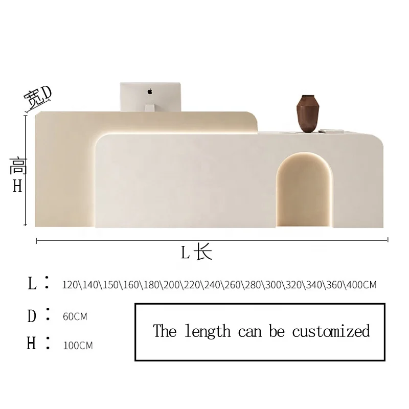 Company Front Guild House Welcome Desk Conference Room Computer Console Table Work Station Led Reception Desks