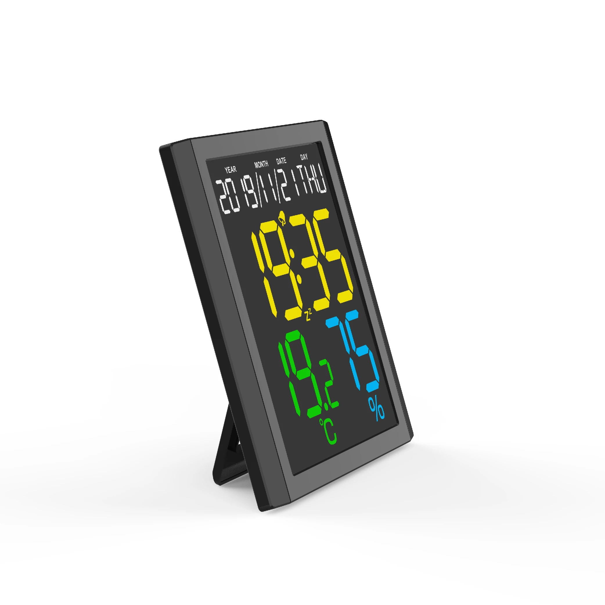 EWETIME Big Screen Wall Clock Table Clock Decoration with Calendar Thermometer and Hygrometer LED Display