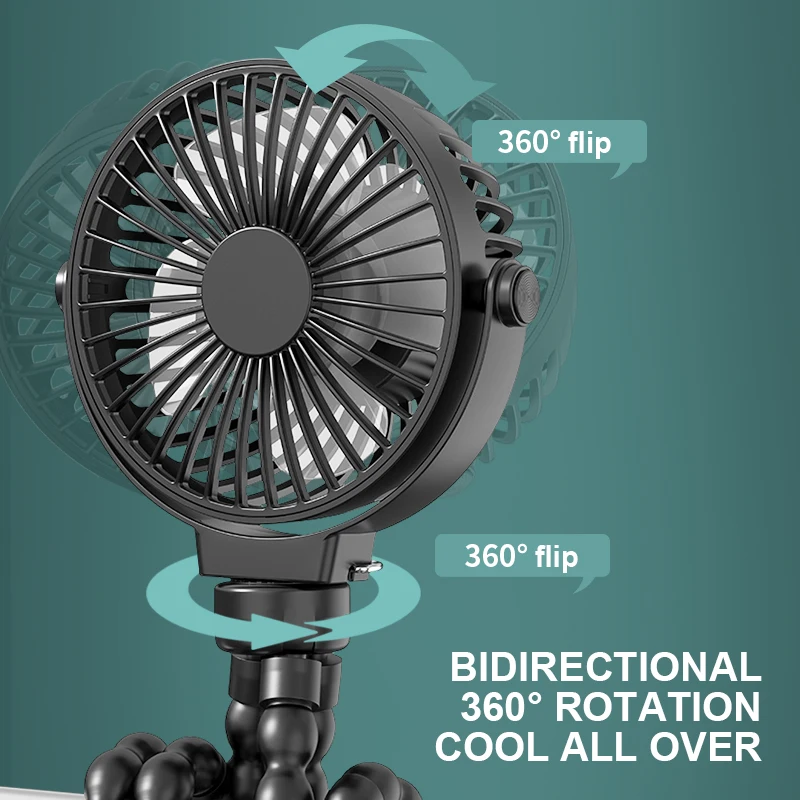 Mini Usb Foldable Fan Standing Table Recharging Flexible Tripod clip Fan Desktop Air Cooler Fan