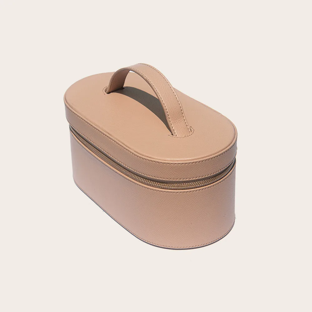 Large storage portable women cosmetic bag custom travel jewelry organizer palm print leather jewelry case