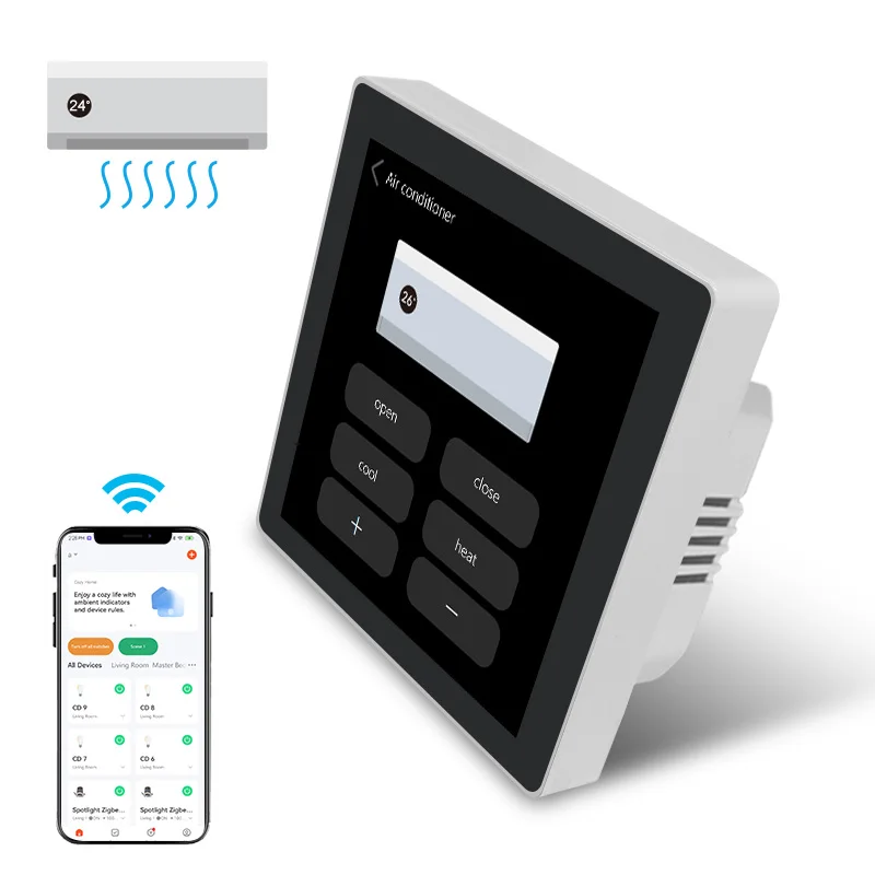 2023 hot sale tuya zigbee smart wall switch 1 gang relay switch 1 way light dimming  scene control panel 3 in 1 EU standard)