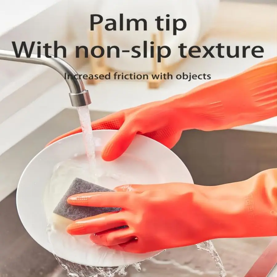 Wholesale 55cm latex dish washing thickened lengthened rubber mittens laundry cleaning rubbermittens plus long gloves fashion