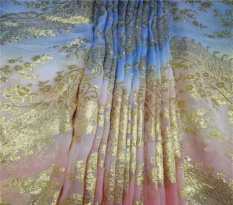 Silk Metallic Lurex fabric width 138cm for somali dirac garbarsa ombra dyeing fabric silk jacquard lurex fabric