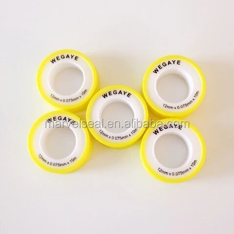 PTFE ptfe thread seal tape with low price Cinta de ptfe yellow cover