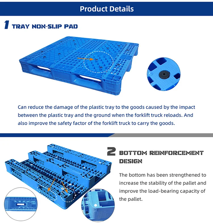 Industrial Recycled Euro  HDPE Transportation Racking Plastic Pallets Manufacturers for Warehouse Storage