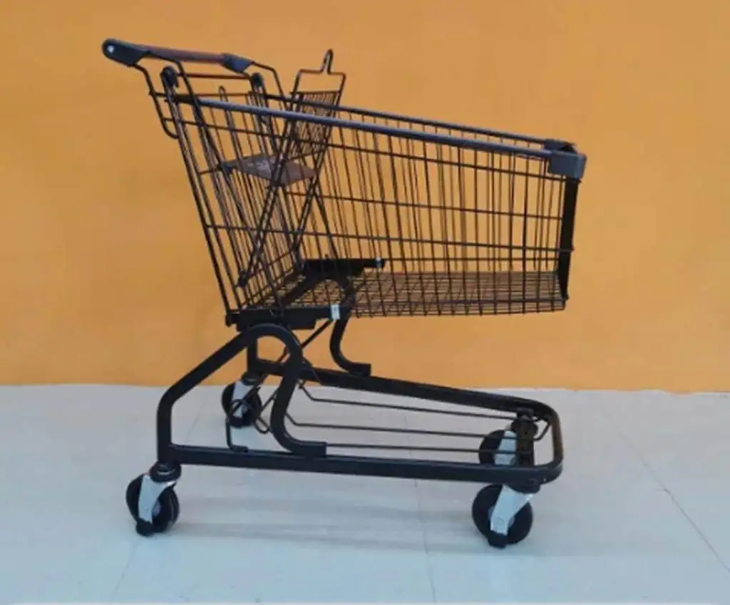 Grocery galley store Warehousing 4 wheel supermarket shopping trolley cart