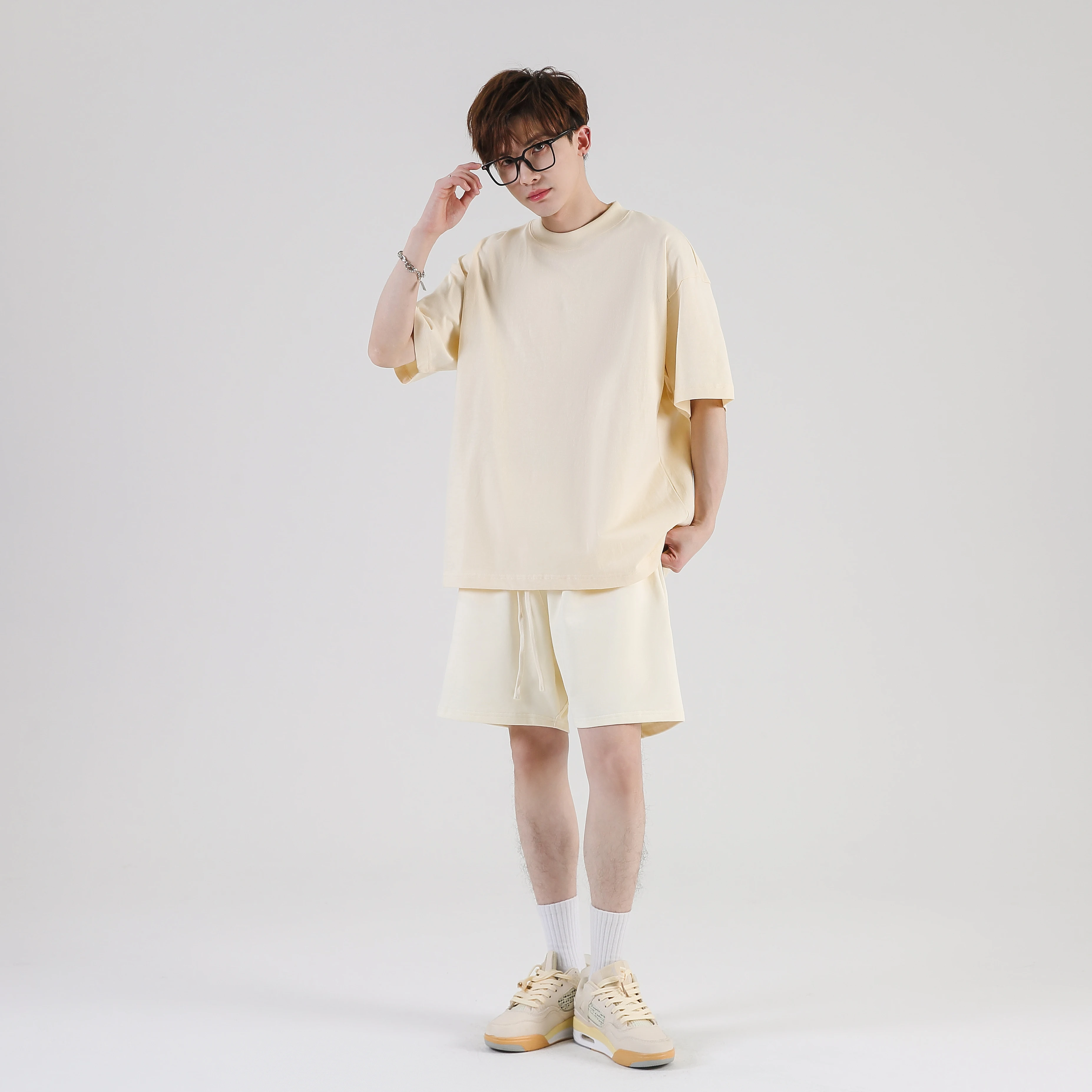 Free Sample 260gsm Factory Price Oversized Premium Cotton Blank Luxury Oversized T-shirt USA Large Sizes Heavy Thick Shirts