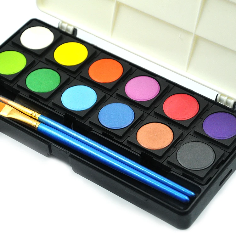 SUNNY CY Series Color dry gouache with 12 colors solid water color for kids children