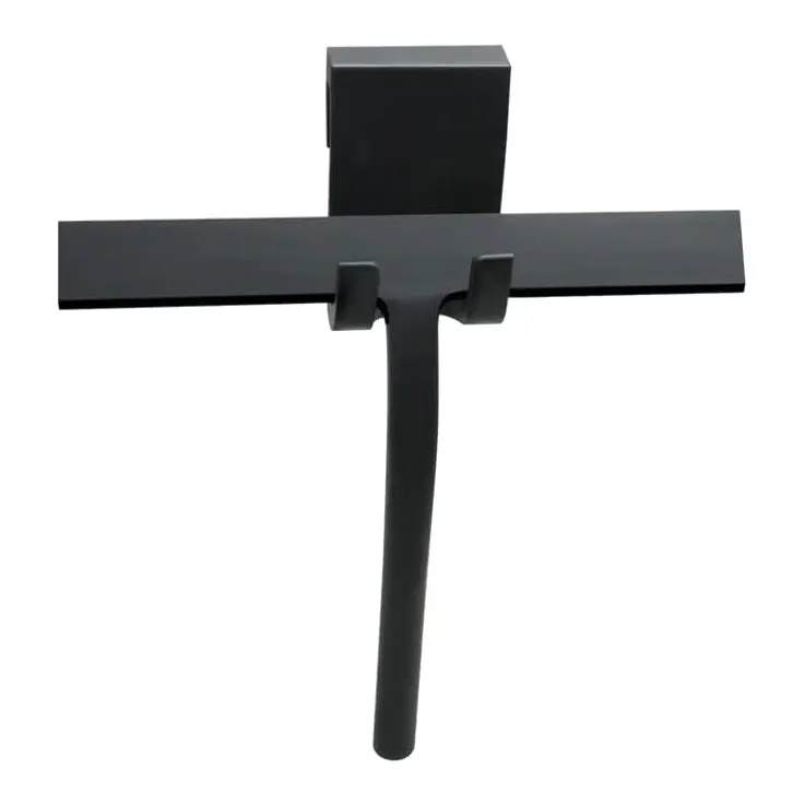11-Inch Shower Squeegee Bathroom Squeegee for Shower Glass Door Black Silicone Household Squeegee with Hook