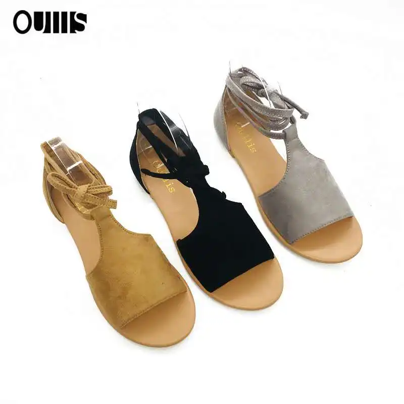 2020 New Simple Pop Design Zapatos de mujer Fashionable Lace Up Flat shoes Female Sandals Sexy Rope Shoes