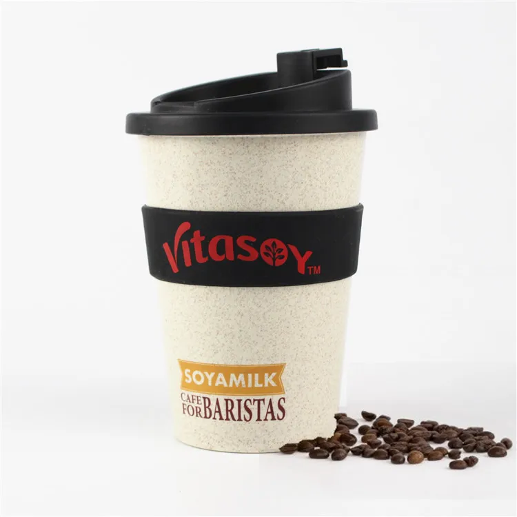 12oz Reusable  Sublimation Cork Coffee Cup WIth Lid