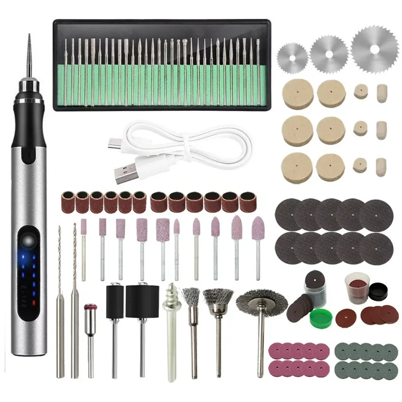 Carving machine small handheld high-speed mini electric grinding machine jade woodworking electric drill tool set