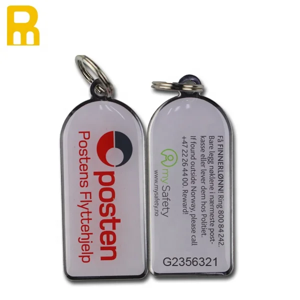 Wholesale Cheap Serial ID number Key Chain QR Code Key Tag Barcode Key Fobs With 15mm Key Ring