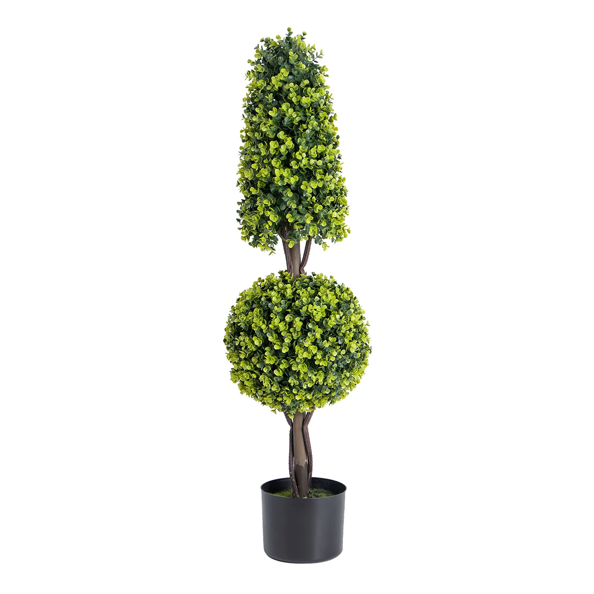 PZ-4-34 Home Garden Decor Faked Greenery Plant Silk Leaf Yucca Tree in Black Plastic Pot Topiary Artificial Tree