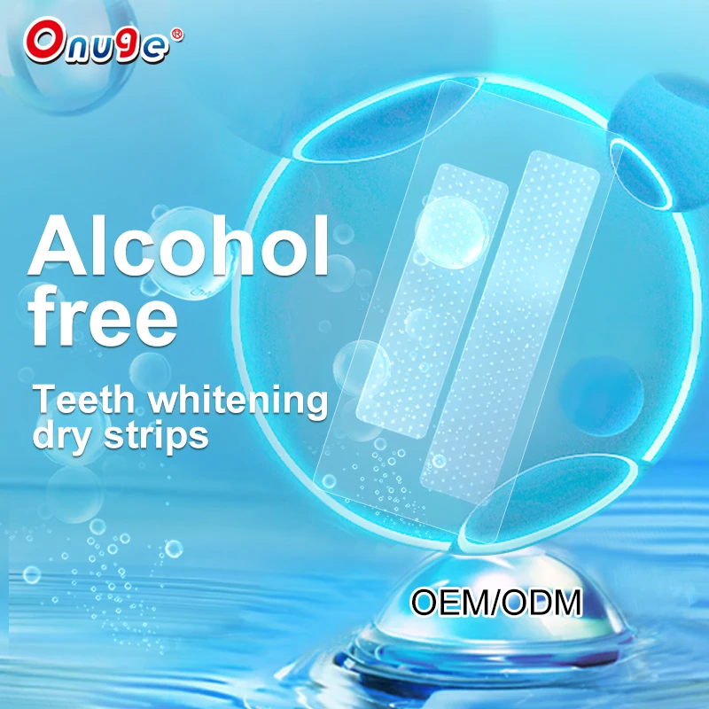 Private Label Onuge Wholesale Home Use 14 Treatment Natural Alcohol Free Teeth Whitening Strips Non Peroxide