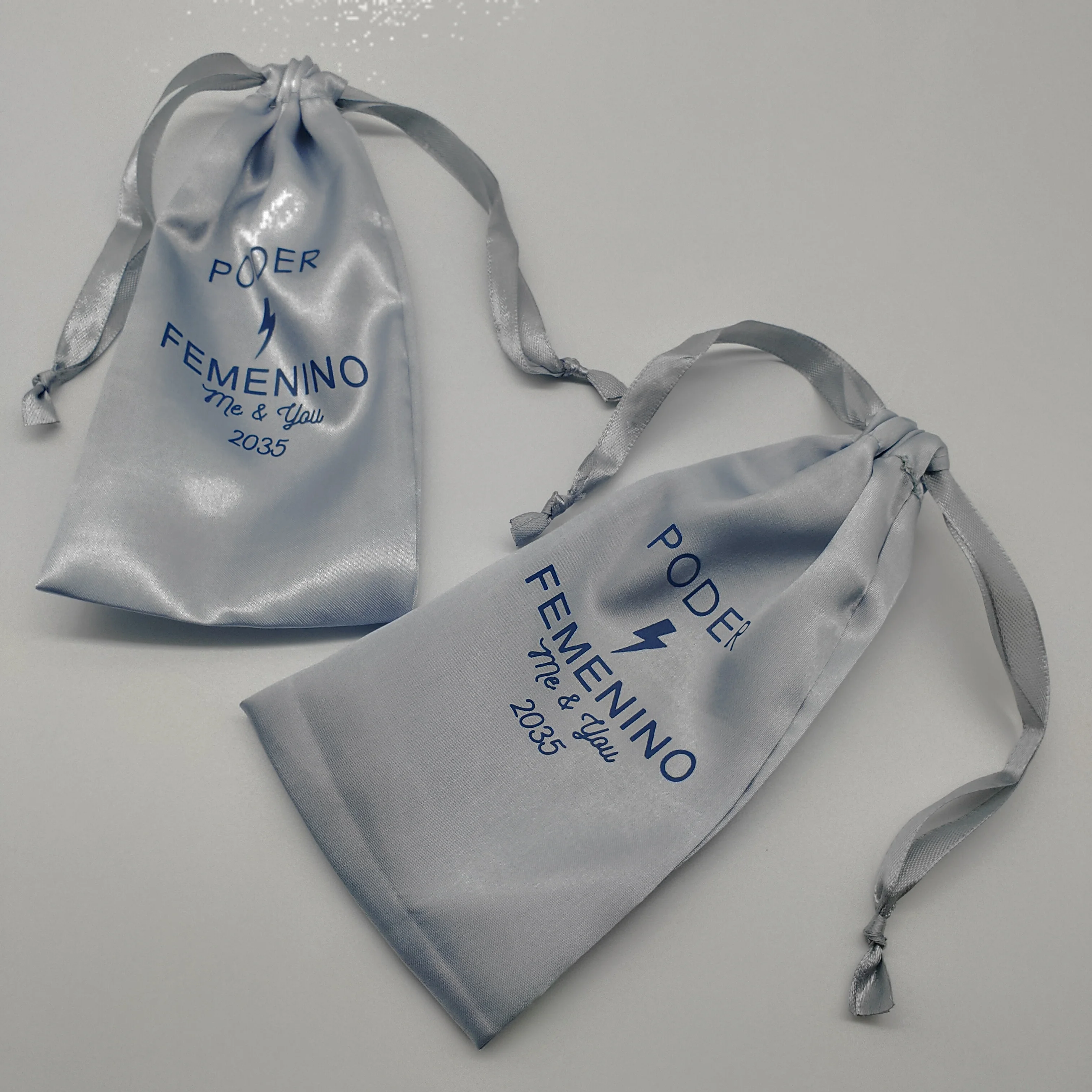 High Quality Shopping Satin Silk Drawstring Bag Jewelry Pouch With Logo Custom Satin Bags