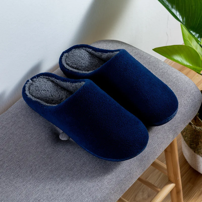 New coral fleece slippers ladies winter indoor thick-soled warm plush shoes couple home casual slippers