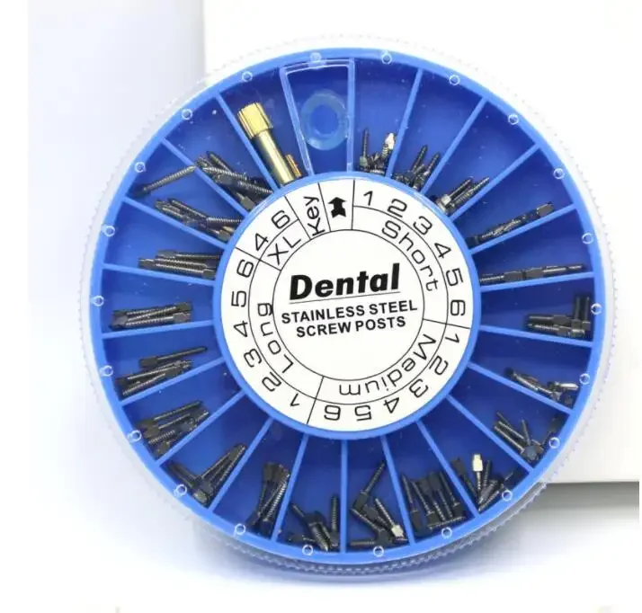 Manual Full Box Dental Stainless Steel Screw Post for Teeth Root Canal Filling Metal Power Source