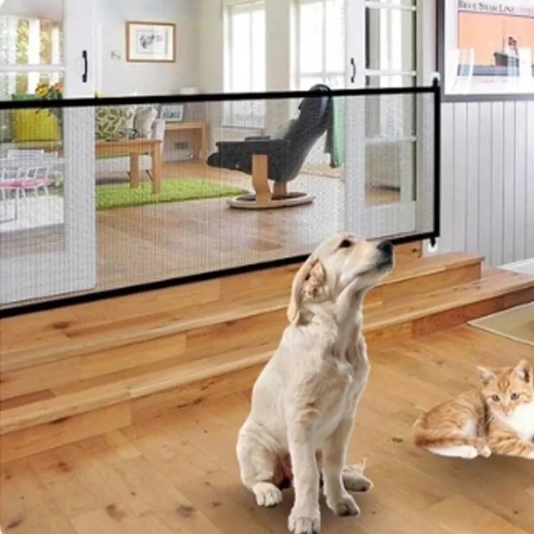 Pets and Child Safety Gates Portable Folding Mesh Gate Dog Fence Pet Barrier Fences for Indoor Stairs Doorways Hallways Outdoor