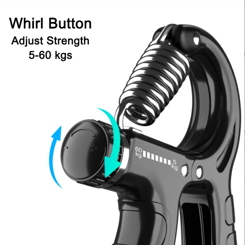 Factory supply custom logo gym fitness exercise strength training gymnastics 5-60 kg adjustable hand grip with counter