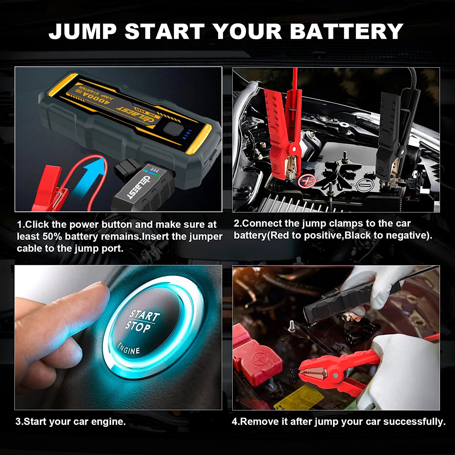 Emergency Power Supply Booster Portable Power Bank Battery 65W Fast charger 230W outport 12V Car Battery Jump Starter