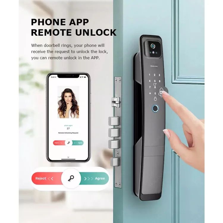 Tuya Home Cerraduras Electronic Fingerprint 3D Face Wifi Inteligentes Digit Digital Security Door With Smart Lock