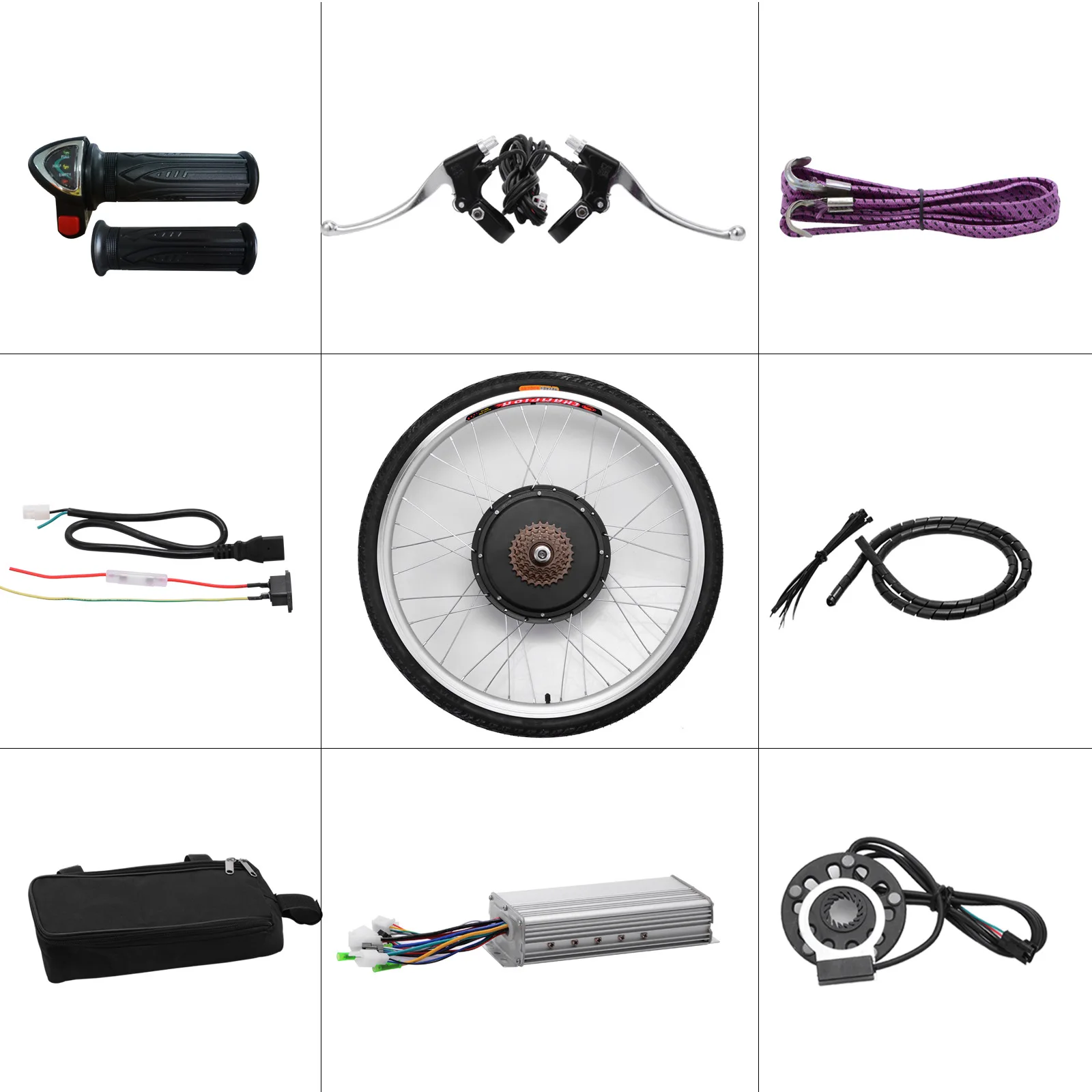 Brushless Gearless Hub Motor E bike conversion kit 48v 1000w 26 inch electric bike front wheel conversion kit