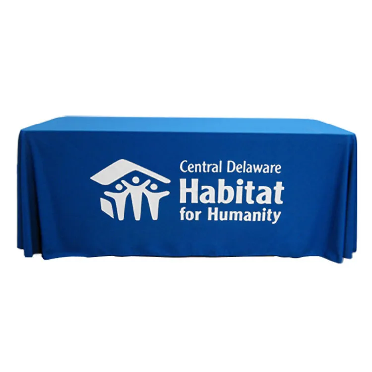 Custom Fitted Table cover Fast Delivery  for Fair show event, waterproof Trade Show Events Table Cloth