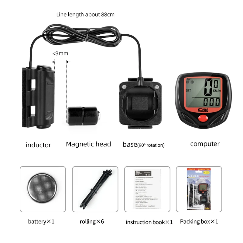 Bicycle Speedometer 54BG Model LED Night Light Display BicycleComputer Equipped With 15Functions Such As Temperature And Mileage
