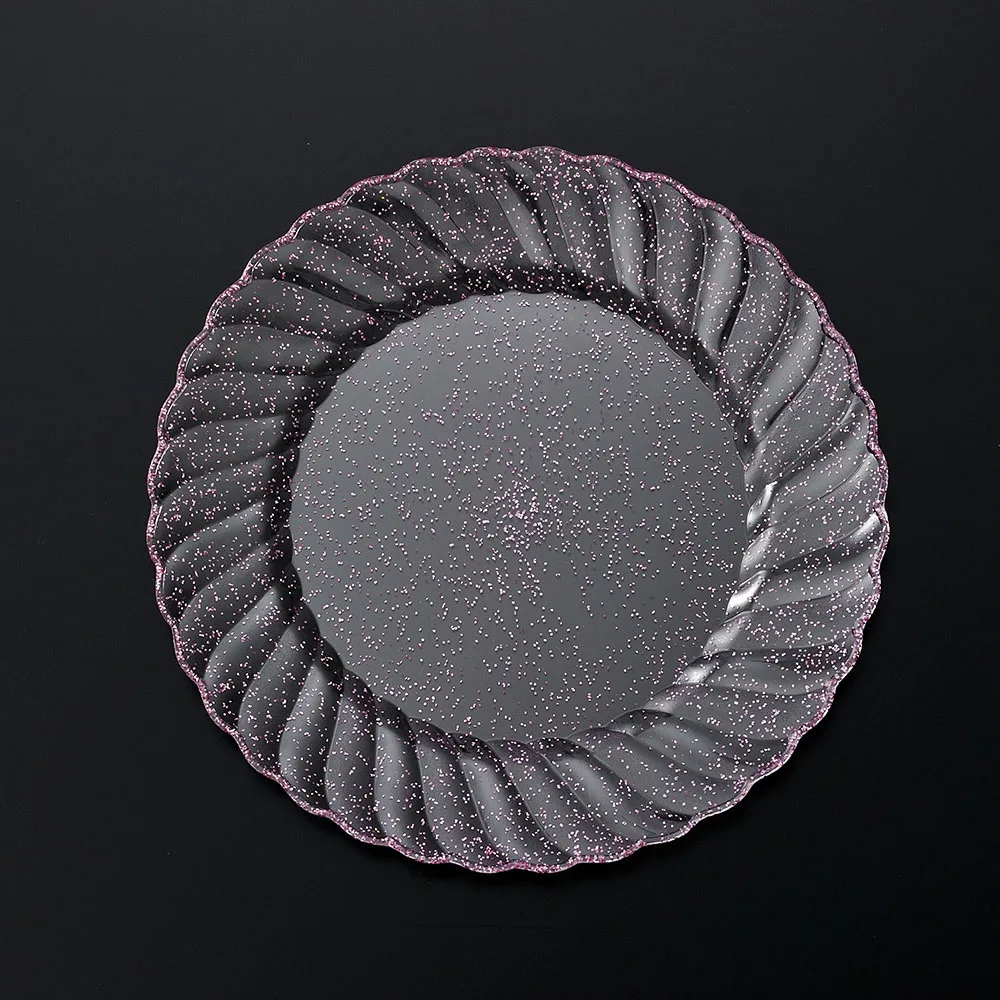 6 inch restaurant disposable round white plastic plates scalloped