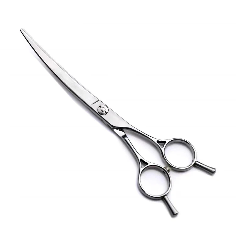 7.5 Inch Manufacturer JP440C Cleaning Matt Sliver Curved Cutting Dog Grooming Pet Scissors