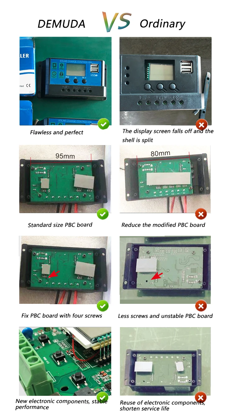 Smart Solar Panel Controller Regulator 24V 12V DC Output Bulb 10A 20A 30A Manual PWM Solar Charge Controller