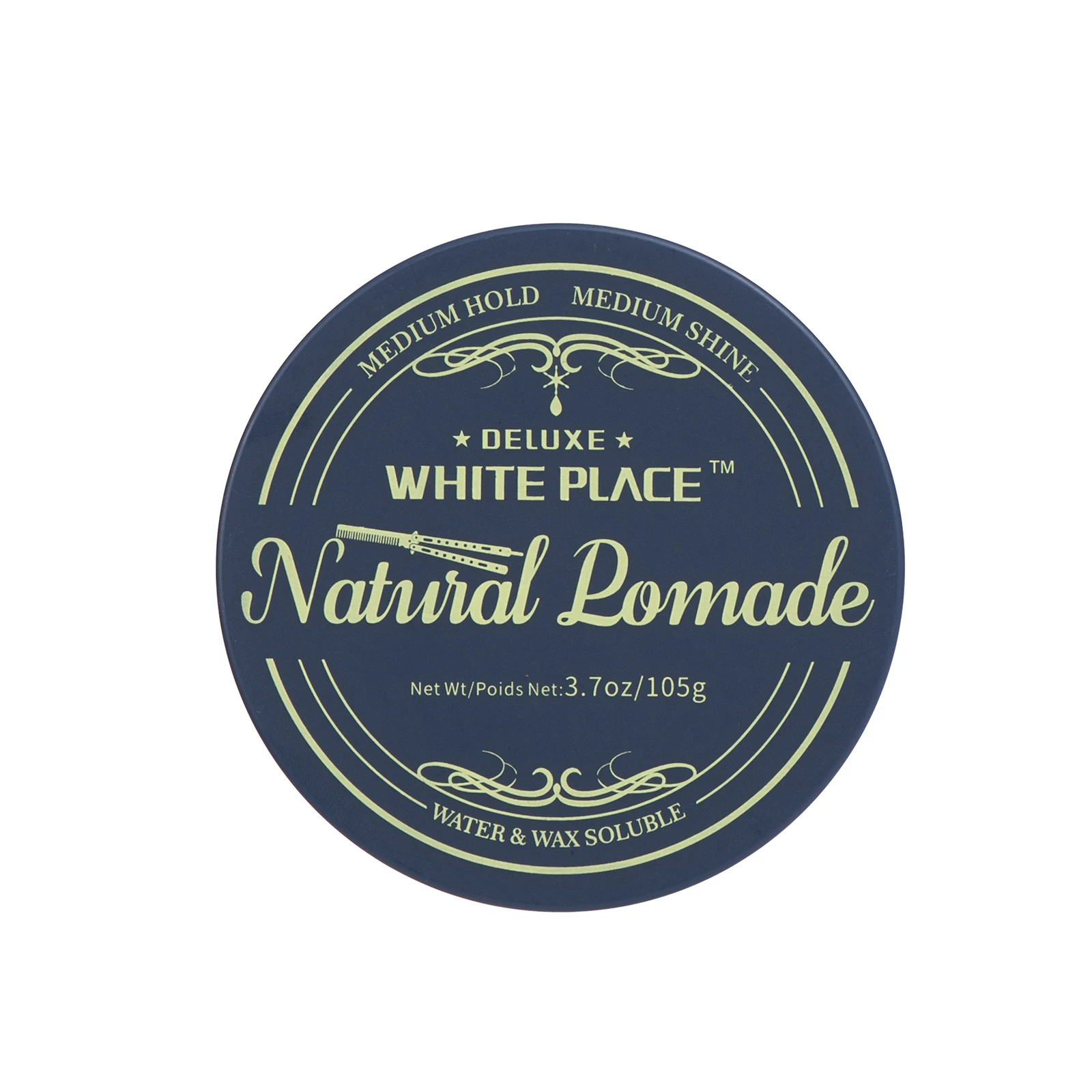 White Place Brand Deluxe Medium Hold & Shine Hair Wax Water Based Natural Pomade For Unisex