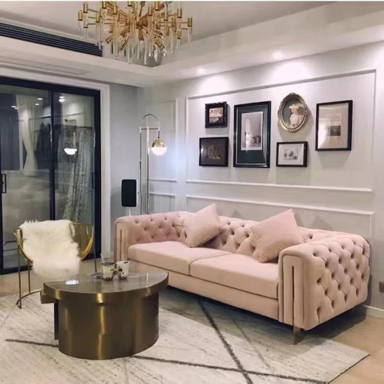 Modern luxury living room furniture leather sofa set
