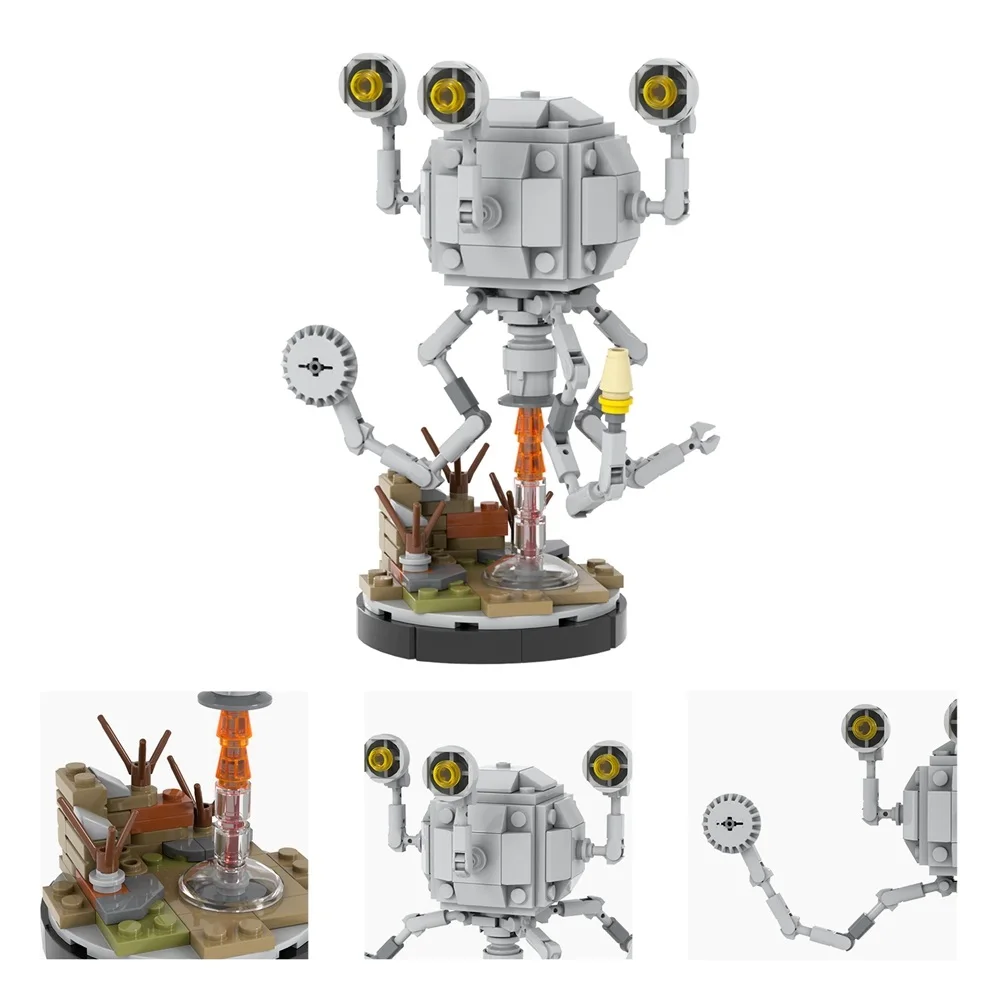 186PCS MOC1553 Mr Handy Bricks Fallout Game Role-playing Series Assemble Educational DIY Model Building Blocks Kids Gift Toys
