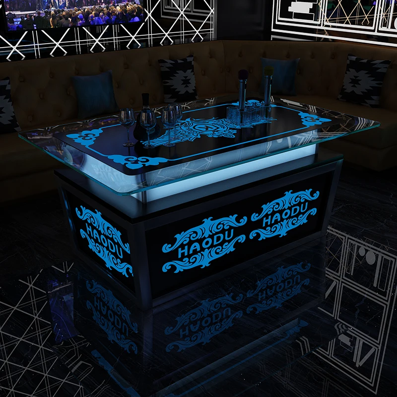 Cool Bar Furniture Nightclub Ktv Night Club Led Cube Table Wholesale Hookah Lounge Furniture