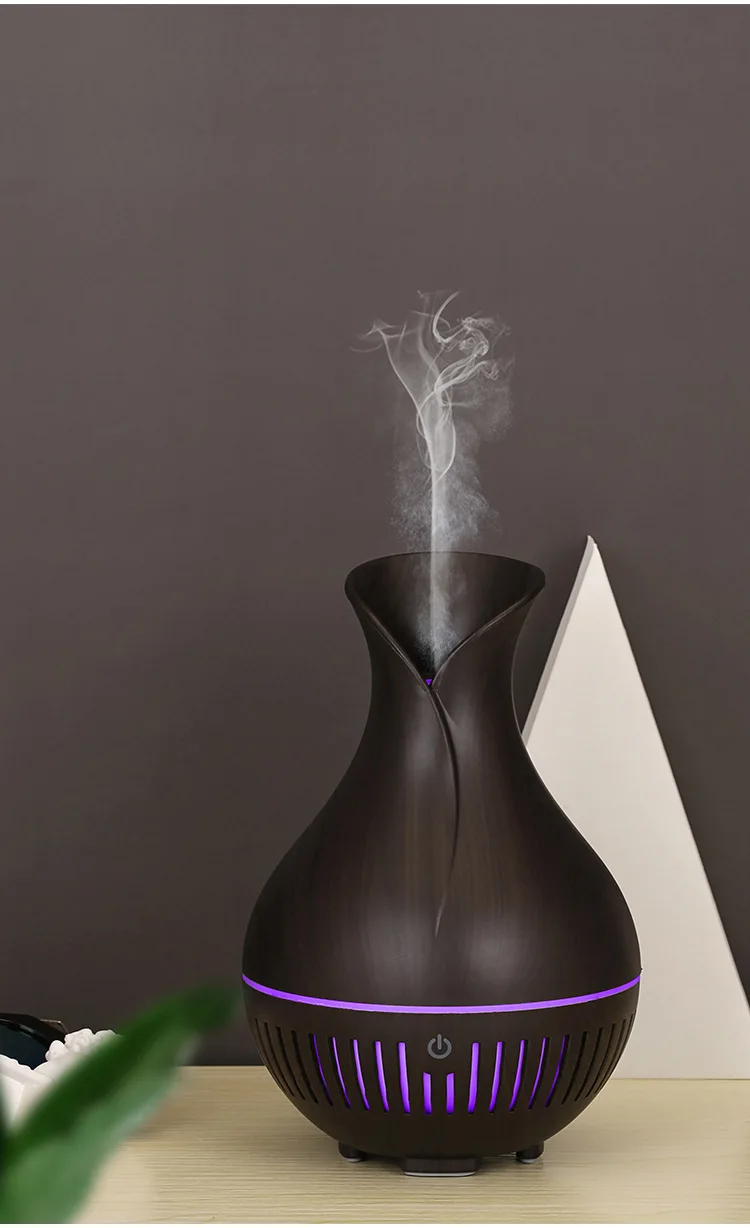 USB Essential Oil Air Difuser Aroma 7 Color Leds Perfume Light Wood Grain Humidifier Aroma Diffuser