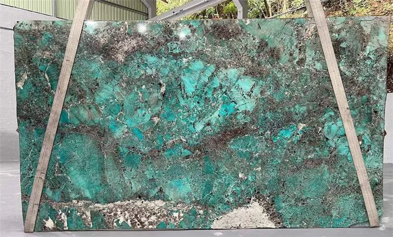 gorgeous stone backlit wall panel amazonite green marble slab from Brazil
